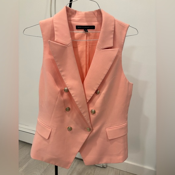 White House Black Market Jackets & Blazers - White House Black Market Peach Double-Breasted Vest